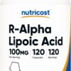 Nutricost R-Alpha Lipoic Acid 100MG 120 Count 120 Ser