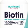 Nutricost Biotin for women Capsules 10000MCG 120 Count 120 Ser