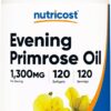 Nutricost Evening PrimRose Oil Softgels 1300MG 120 Count 120 Ser