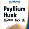Nutricost Psyllium Husk Capsules 1500MG 500MG per Capsule 500 Count 167 Ser