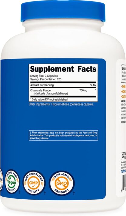 Nutricost Chamomile 375mg 240 Count 750mg 120 Ser - Image 2