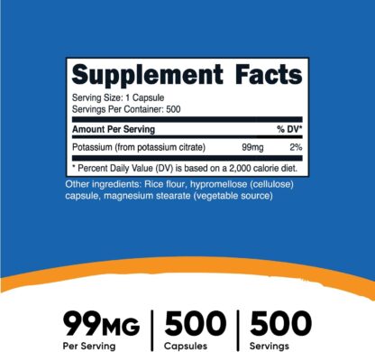 Nutricost Potassium 99mg 500 Count 500 Ser - Image 2