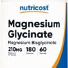 Nutricost Magnesium Glycinate 210mg 180 Count 60 Ser