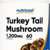 Nutricost Turkey Tail 600mg 120 Count 1200mg 60 Ser