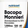 Nutricost Bacopa Monieri 500mg 120 Count 1000mg 60 Ser