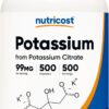Nutricost Potassium 99mg 500 Count 500 Ser