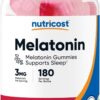 Nutricost Melatonin Gummies 3mg 180 Count 180 Ser Strawberry