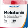 Nutricost Melatonin Gummies 1mg 180 Count 180 Ser Strawberry