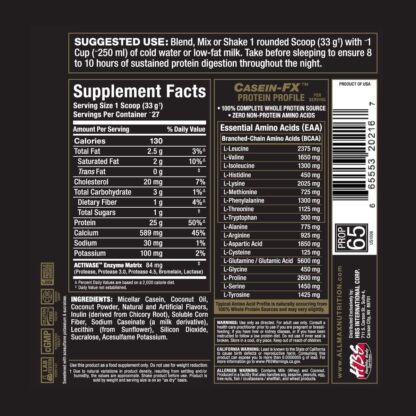 Allmax Nutrition Casein Vanilla 2lb 27 Ser - Image 2