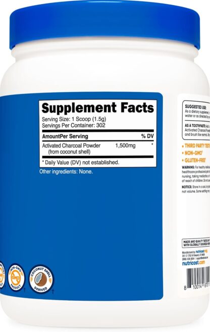 Nutricost Activated Charcoal Powder 1lb - Image 2