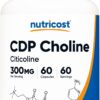 Nutricost CDP Choline 300mg 60 Count 60 Ser