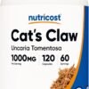 Nutricost Cats Claw 500mg 120 Count 1000mg 60 Ser