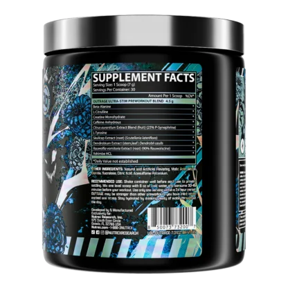 Nutrex Research Outrage Blue Raspberry 30 Ser - Image 2