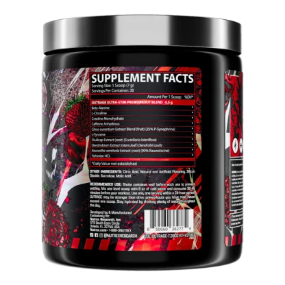 Nutrex Research Outrage Fruit Punch 30 Ser - Image 2