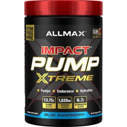 Allmax Impact Pump Xtreme - Blue Raspberry - 465 grams - Stimulant Free Preworkout - 30 Ser