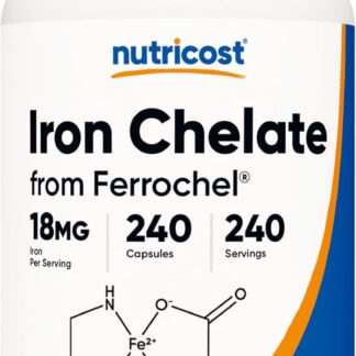 Nutricost Iron Chelate Ferrochel 18mg 240 Count 240 Ser