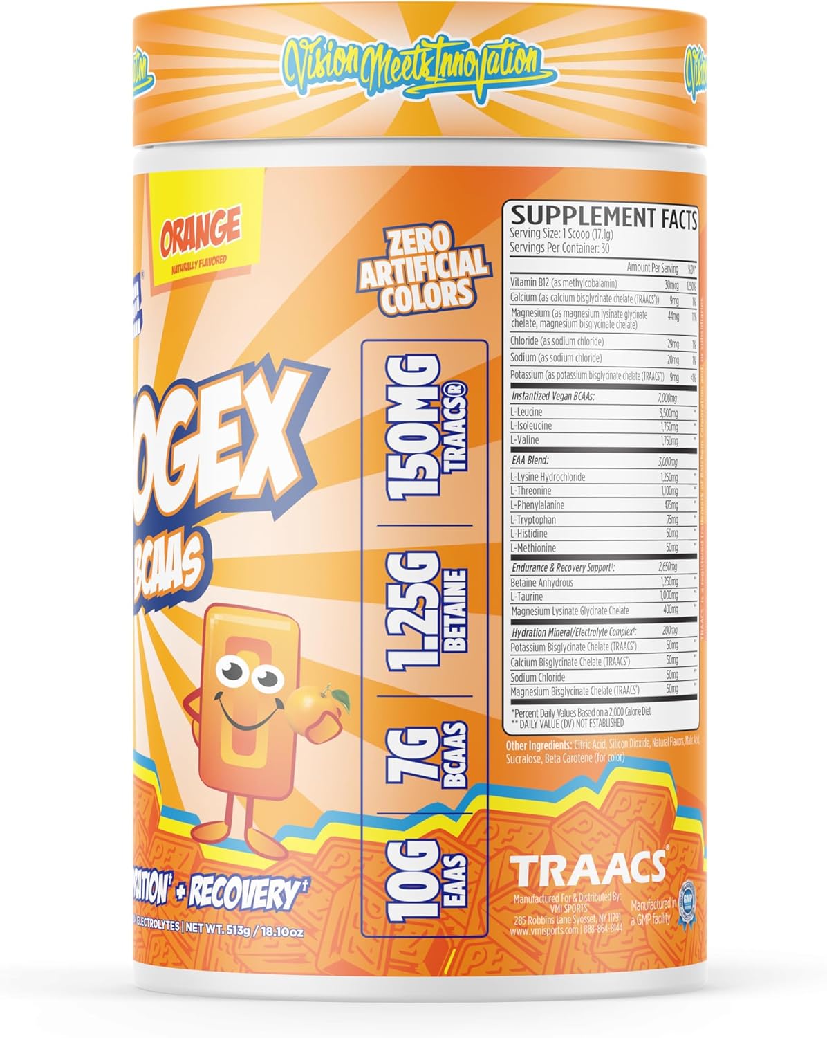 VMI SPORTS Aminogex PEZ Orange Candy 513g 30 Ser - Imagen 2