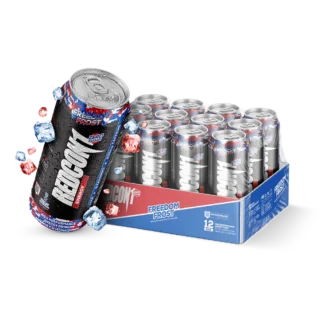 REDCON1 Energy Drink 16 fl oz Freedom Frost Sin azúcar - 200 mg de cafeína-12 latas por caja