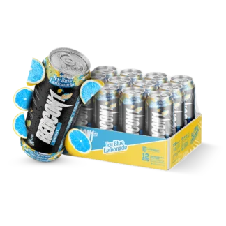 REDCON1 Energy Drink 16 fl oz Icy Blue Lemonade Sin azúcar - 200 mg de cafeína-12 latas por caja