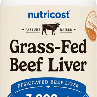 Nutricost Grass-Fed Desiccated Beef Liver 3000mg 120caps 30srv