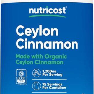 Nutricost Organic Cinnamon 1,200mg 150 Caps 75 Serv
