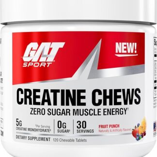 GAT Sport Creatine Chews Fruit Punch 120 chewable tablets 30 serv