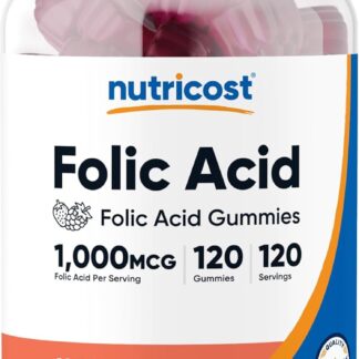 Nutricost Folic Acid (Vitamin B9) Vegetarian Gummies 120 Gummies 120 Ser