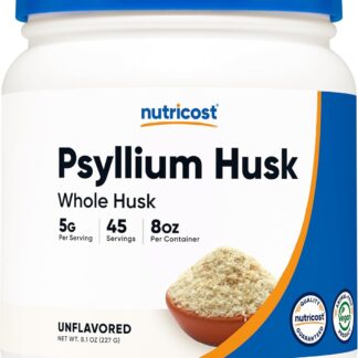 Nutricost Psyllium Husk Whole Husk Powder 8oz 45 Servicios de 5g