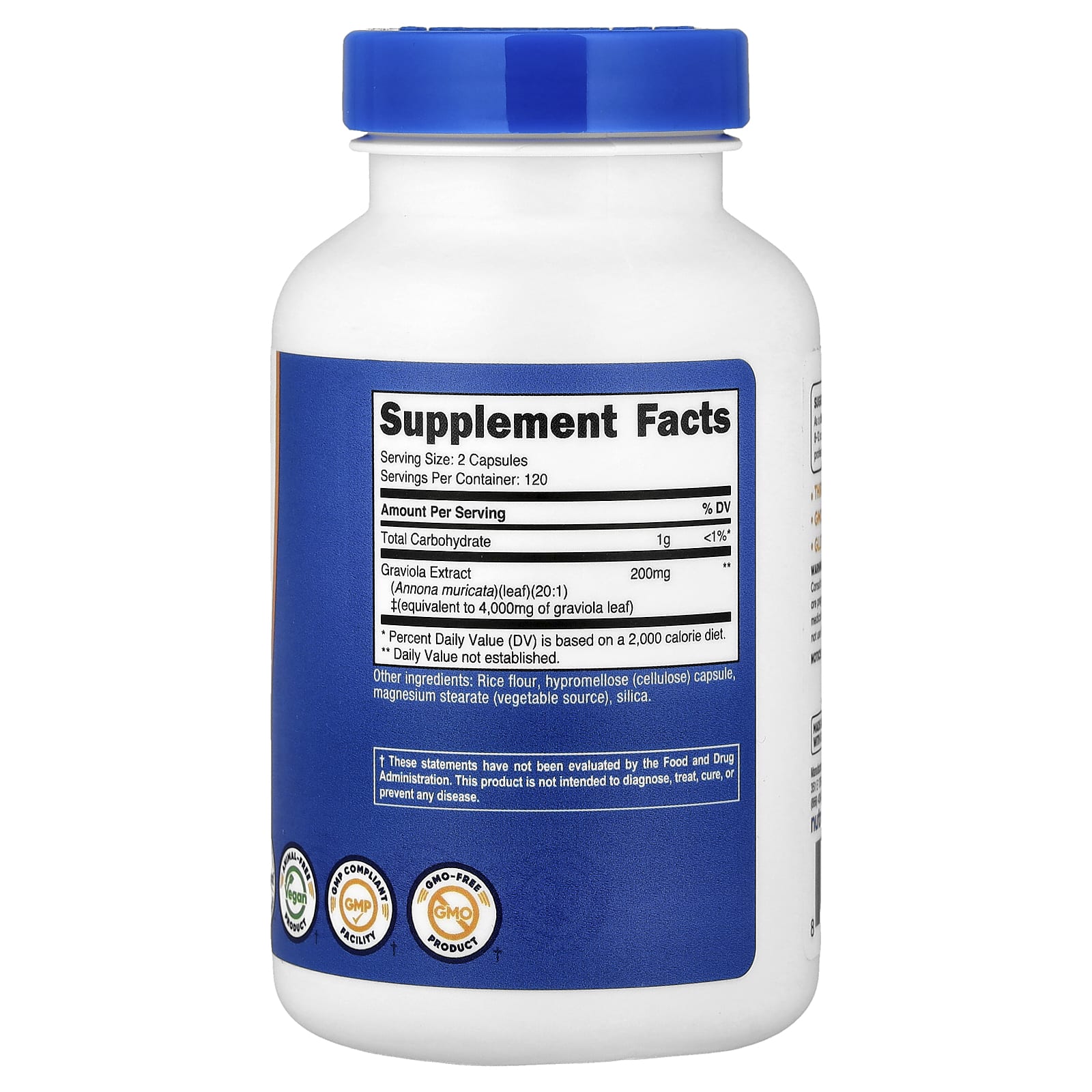 Nutricost Graviola Extract 240 Caps 120 Ser Soursop (Annona Muricata) - Imagen 2