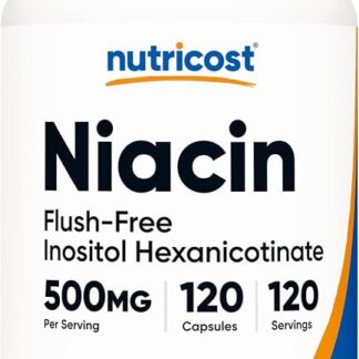Nutricost Niacin (Flush-Free) Inositol Hexanicotinate 500mg, 120 Capsules - Vitamin B3 -120 SER