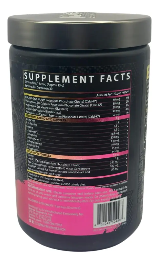 Nutrex Research EAA+ Hydration 390g 30 Ser - Pink Lemonade - Imagen 2