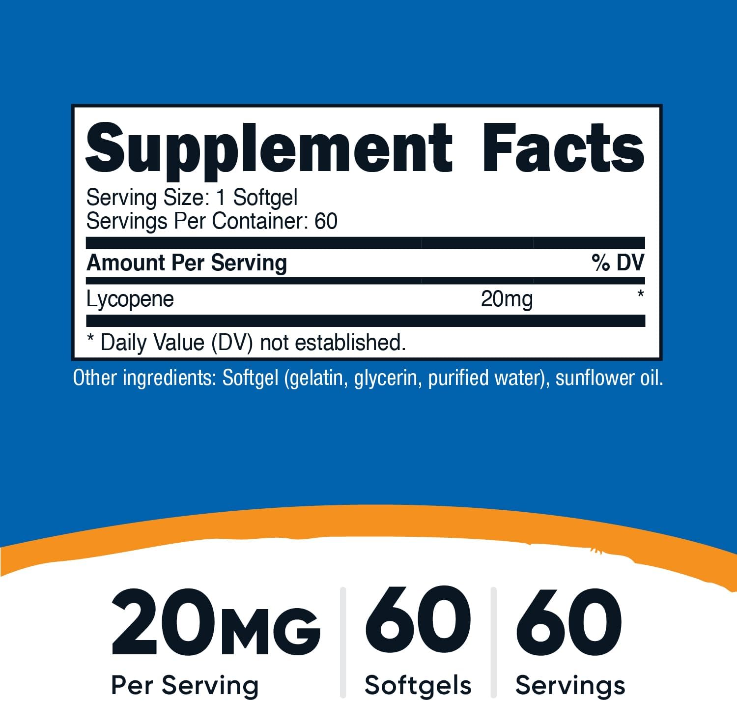 Nutricost - Licopeno - 60 Capsulas - 60 Servicios - 20mg por Servicio - Imagen 2