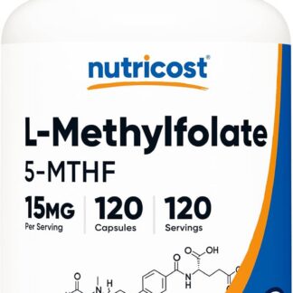 Nutricost L-Methylfolate 15mg, 120 Capsules (5-MTHF) 120 Ser