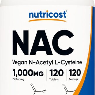 Nutricost N-Acetyl L-Cysteine (NAC) 1000mg, 120 Vegan Tabs 120 Ser