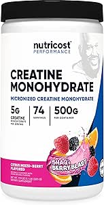 Nutricost Creatine Monohydrate 500g 74 Ser Shaqs Berry Blast
