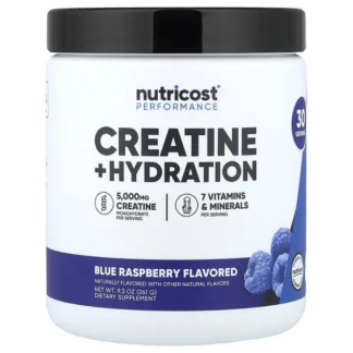 Nutricost Creatine Monohydrate and Hydration 261gr Blue Raspberry 30 Servings