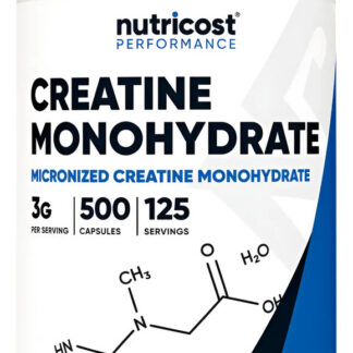 Nutricost Micronized Creatine Monohydrate 3000mg 500 Caps 125 Ser