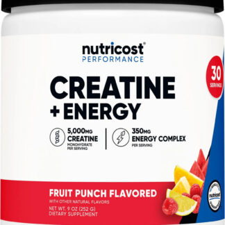 Nutricost Creatine and Energy 30 Ser Fruit Punch 5000mg Creatine Monohydrate and 350mg Energy Complex (copia)