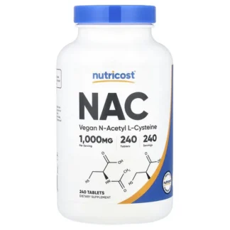 Nutricost N-Acetyl L-Cysteine NAC 1000mg 240 Vegan Tabs 240 Ser